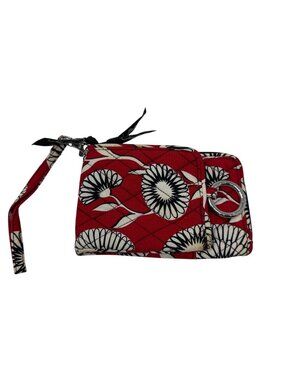 Vera Bradley Red Deco Daisy Double ID Wristlet Wallet